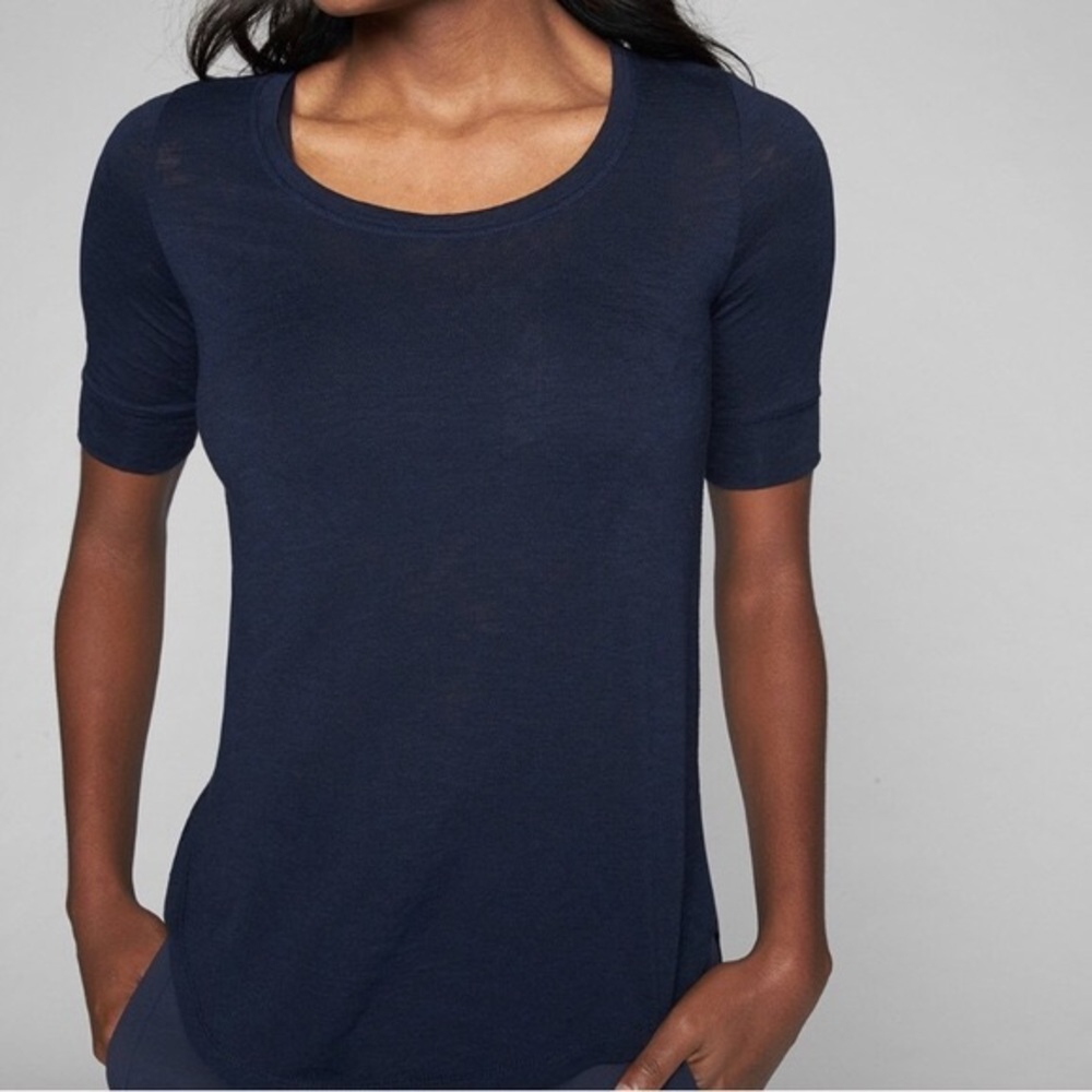 Athleta Navy Breezy Tee